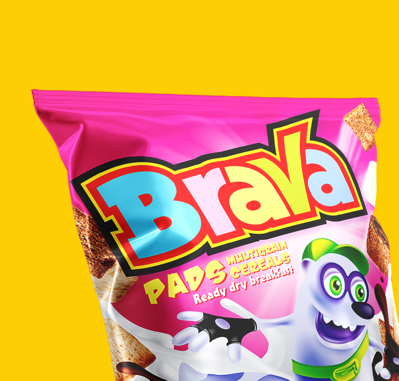 Разработка дизайна упаковки хлопьев Brava